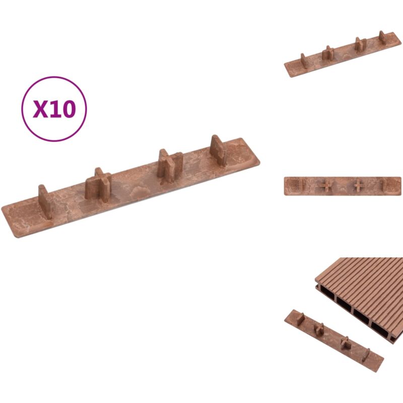 Fußböden & Teppichböden - Living Endkappen für Terrassendielen 10 Stk. Braun Kunststoff