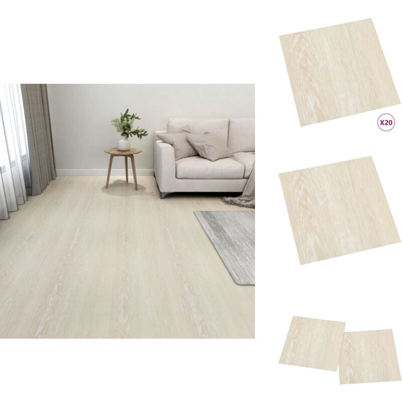 PVC-Fliesen Selbstklebend 20 Stk. 1,86 m² Beige - pvc Fliesen - Selbstklebender Bodenbelag - Wohnzimmer Dekoration - Küche Boden - Badezimmer Boden