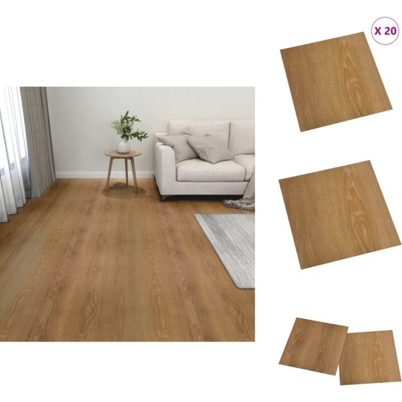 PVC-Fliesen Selbstklebend 20 Stk. 1,86 m² Braun - pvc Fliesen - Vinyl Boden - Selbstklebender Bodenbelag - Wohnraum Dekoration - Badezimmer Boden