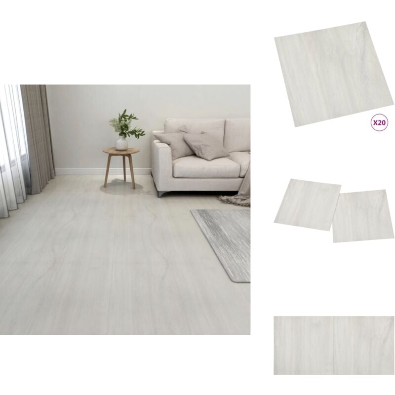 PVC-Fliesen Selbstklebend 20 Stk. 1,86 m² Creme - pvc Fliesen - Vinyl Boden - Selbstklebender Bodenbelag - Wohnraum Dekoration - Badezimmer Boden