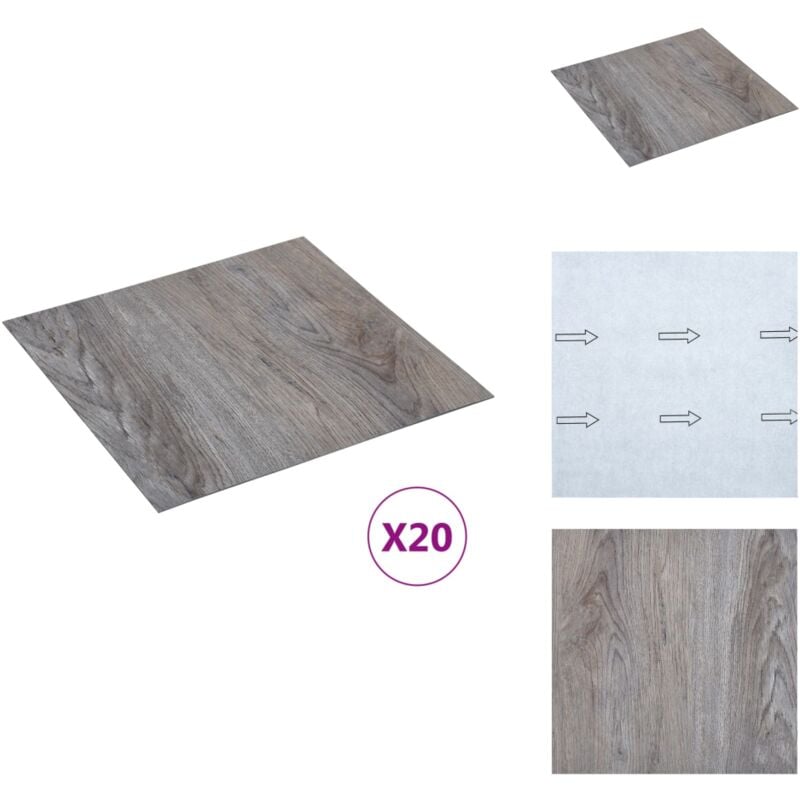 PVC-Fliesen Selbstklebend 20 Stk. 1,86 m² Hellbraun - pvc Fliesen - Vinyl Bodenbelag - Selbstklebender Boden - Wohnaccessoires - Badezimmer Zubehör