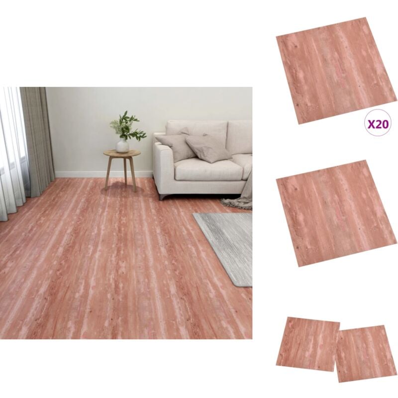 PVC-Fliesen Selbstklebend 20 Stk. 1,86 m² Rot - pvc Fliesen - Selbstklebender Bodenbelag - Vinylboden - Wohnraum Dekoration - Küchenboden