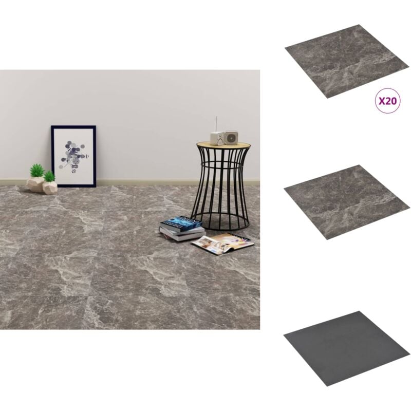 PVC-Fliesen Selbstklebend 20 Stk. 1,86 m² Schwarz Marmor-Optik - PVC Fliesen - Vinyl Boden - Marmor Optik - Selbstklebender Bodenbelag - Badezimmer