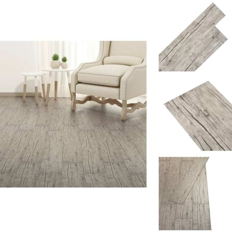 PVC-Fliesen Selbstklebend 2,51 m² 2 mm Eiche Gewaschen - pvc Fliesen - Bodenbelag - diy Boden - Selbstklebender Boden - Vinyl Boden