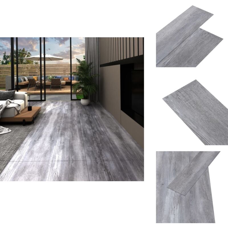 PVC-Fliesen Selbstklebend 2,51 m² 2 mm Mattgrau Holz - PVC Fliesen - Vinyl Bodenbelag - Bodenabdeckung - Wohnraum Dekoration - Küche Boden