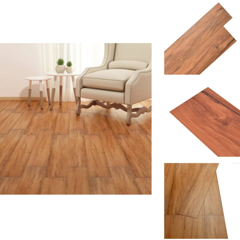 PVC-Fliesen Selbstklebend 2,51 m² 2 mm Ulme Natur - PVC Fliesen - Vinyl Bodenbelag - Selbstklebender Boden - Holzoptik - Wohnzimmer Boden