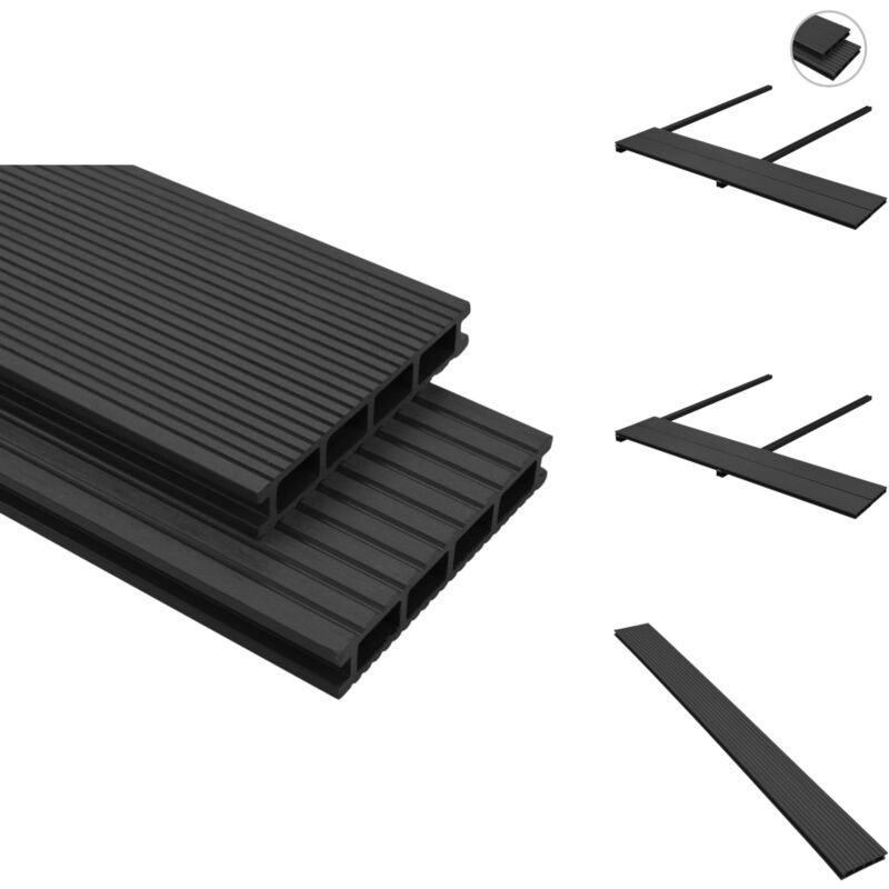 Vidaxl - wpc Terrassendielen mit Zubehör 30 m² 4 m Anthrazit - wpc Terrasse - Gartenterrasse - Outdoordielen - Composite Terrasse