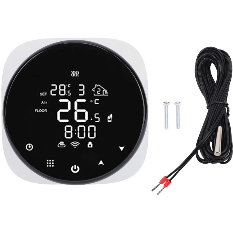 Fußbodenheizung, intelligenter Thermostat, Fernbedienung per Mobiltelefon, Wand-WLAN für Strahlungswärme.