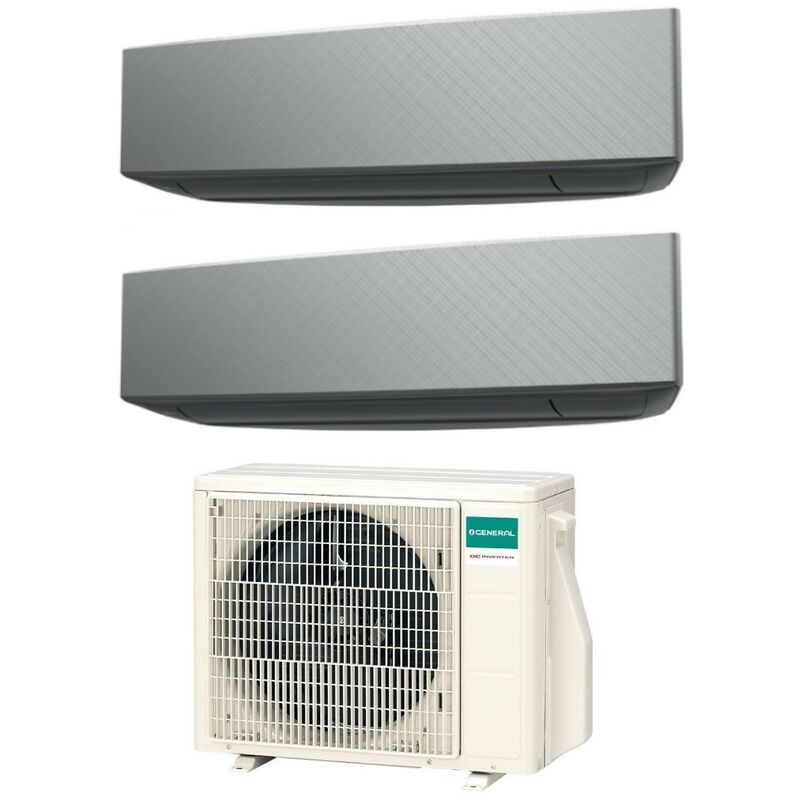 General dual split inverter klimagerät serie keta silver 9+12 mit aohg18kbta2 r-32 wi-fi optional 9000+12000 farbe silber - neu - Fujitsu