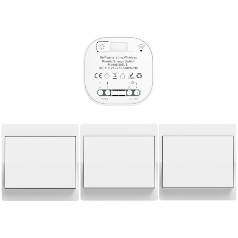 funk lichtschalt funkschalt 230v funk lichtschalter ohne batterie set lichtschalter funk wireless light switch funkschalter batterielos funktaster