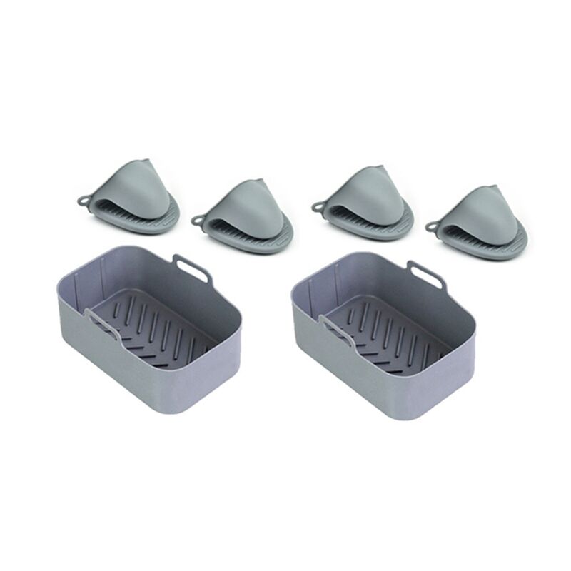 Tlily - Für Air Fryer Topflappen mit hitzebeständigen Handschuhen (Grau)