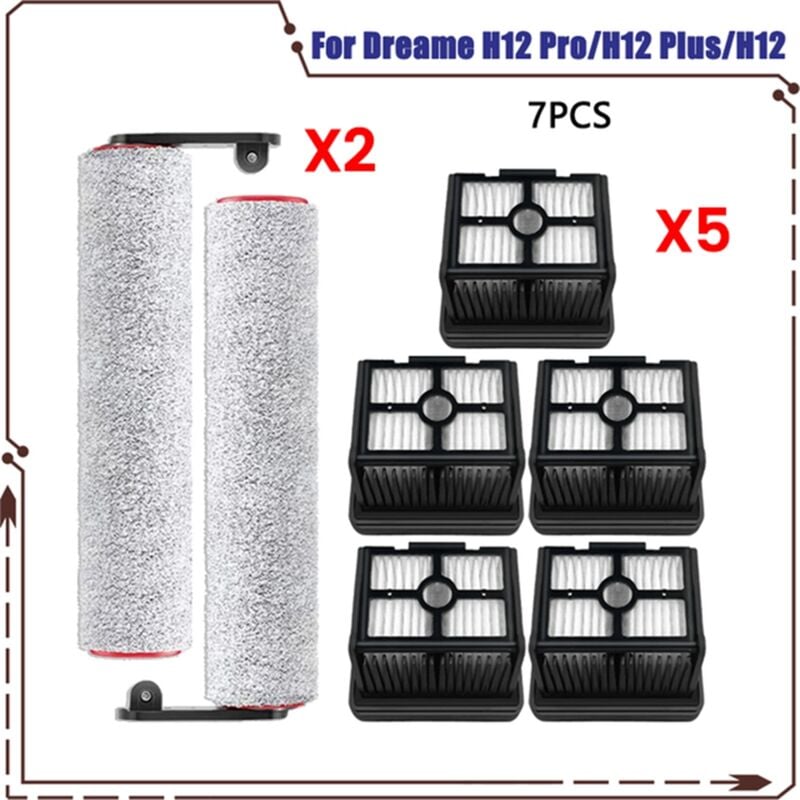 Für H12 Pro / Plus Core Weiche Bürste Ersatzteile Nass Trocken Staubsauger Roller Hepa-Filter Zubehör