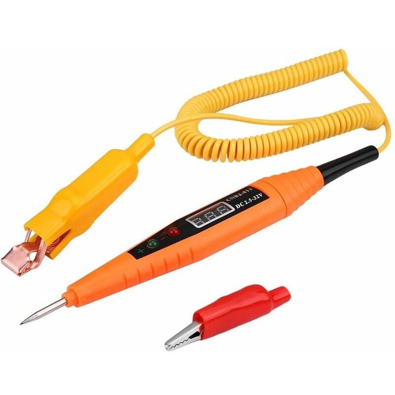 Für Kfz-Stromkreistester, für Kfz-Sicherungstester, für Lichttests, Kfz-Stromkreistester, 2,5–32 V digitaler Kfz-Stromkreistester, elektrisches