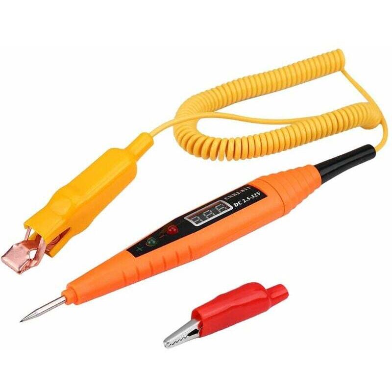 Für Kfz-Stromkreistester, für Kfz-Sicherungstester, für Lichttests, Kfz-Stromkreistester, 2,5–32 V digitaler Kfz-Stromkreistester, elektrisches