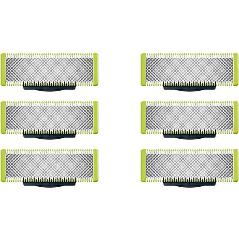 Für OneBlade Elektrorasierer und Langhaarschneider, langlebiger Edelstahl, zum Trimmen, Stylen und Rasieren,6er-Pack,QP230/50 (nicht original Philips)