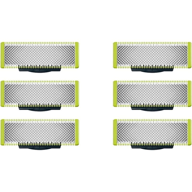 Für OneBlade Elektrorasierer und Langhaarschneider, langlebiger Edelstahl, zum Trimmen, Stylen und Rasieren,6er-Pack,QP230/50 (nicht original Philips)