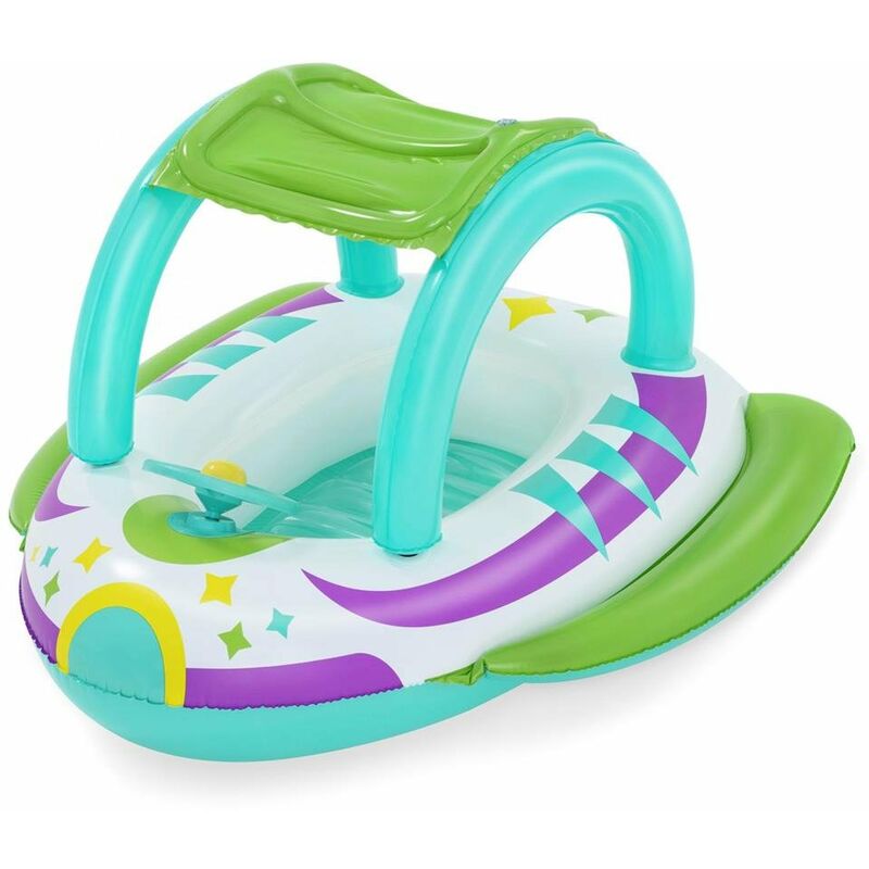 Bestway - Space Splash™ Kinder-Schlauchboot Raumschiff mit Sonnenschutzdach 107 x 112 cm