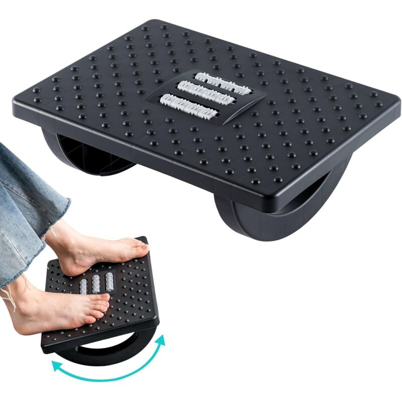 Fußstütze fürs Büro, höhenverstellbare Fußstütze, ergonomische Fußstütze, rutschfeste Fußstütze mit Massagefunktion für Zuhause, Büro und Reisen