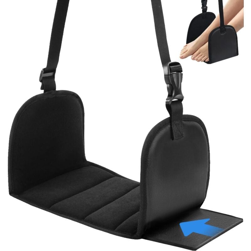 Fußstütze fürs Flugzeug – Reise-Fußhocker mit Memory-Schaum, verstellbare tragbare Beinstütze fürs Flugzeug