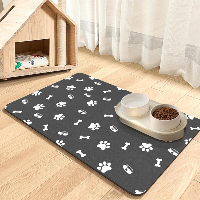 Futtermatte für Haustiere, Futtermatte für Haustiere – saugfähige Futter- und Wassernapfmatte, schnelltrocknend, Futtermatte für Hunde und Katzen