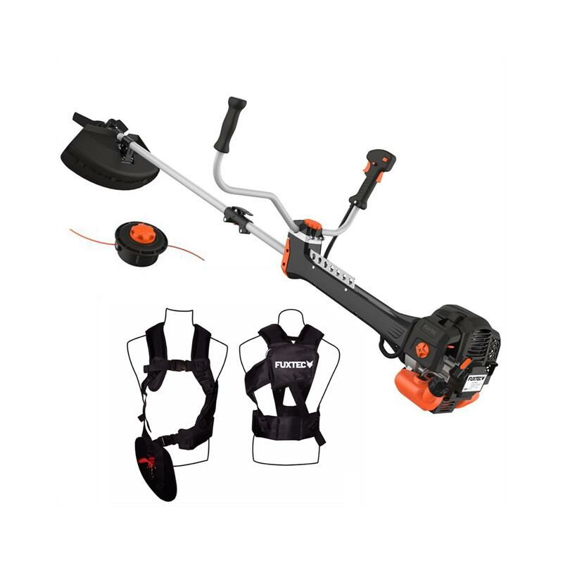 FUXTEC Profi Benzin Motorsense FX-PS152 – Profisense mit Faden und Komfort-Tragegurt – Rasentrimmer mit Antivibrationssystem – 2-Takt Freischneider