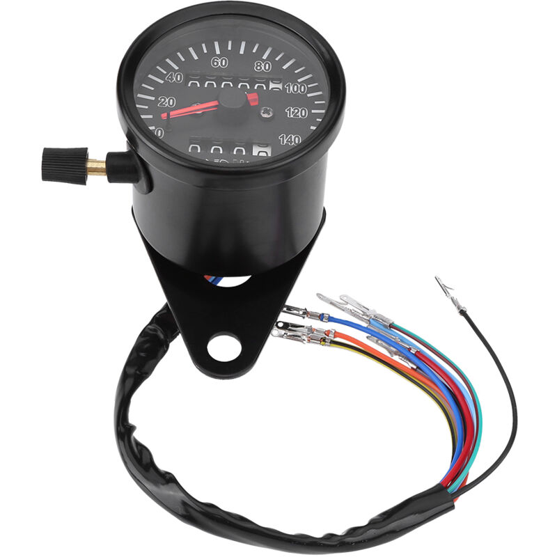 Fydun Motorrad-Geschwindigkeitsmesser, universeller 60-mm-LED-beleuchteter Motorrad-Tachometer mit Anzeige für ATV, UTV, Motorrad, Automobil und