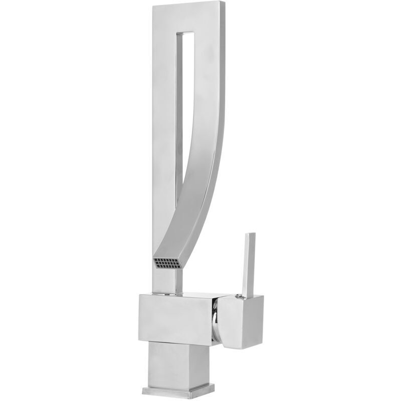 G1/2 Waschtischarmatur mit Wasserfallauslauf, Mischbatterie für Warm- und Kaltwasser, Badezimmer-Küchenzubehör mit Bürste..DEBUNS