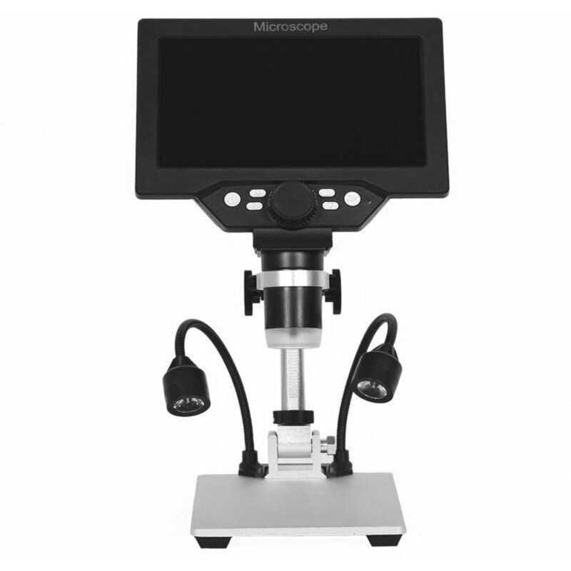 G1200 7-Zoll-Digitalmikroskop mit großem Farb-LCD-Bildschirm, 12-MP-LCD-Display, 1-1200-facher Vergrößerung, stufenloser Vergrößerung, Stativ aus