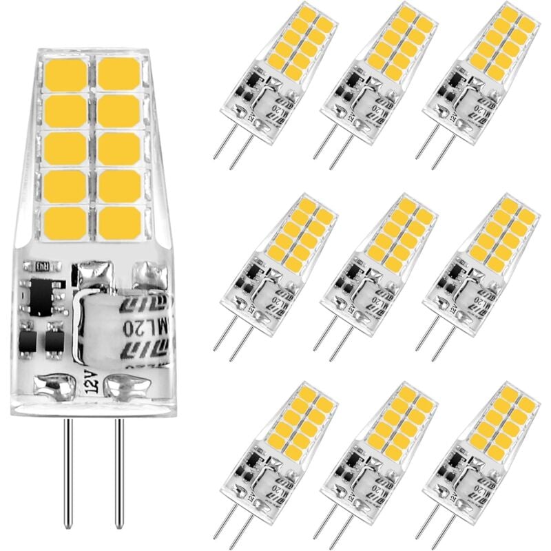 Memkey - G4 led 3,5 w Leuchtmittel, warmweiß 3000 k, LED-G4-Leuchtmittel, 350 lm, Ersatz für 20 W/35 w Halogenlampen, 12 v ac/dc, flimmerfrei, nicht