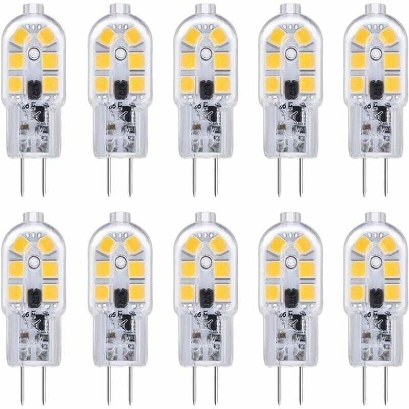 G4 LED-Lampe, G4 LED-Lampe 12 V 2 W Kaltweiß 6000 K, 200 lm, entspricht Halogen G4 Bi-Pin 10 W 20 W, LED G4-Lampe 12 V AC/DC für