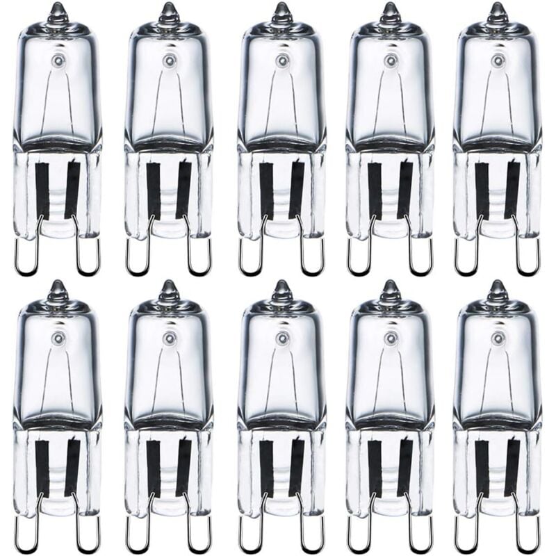 G9 220 V 40 W Halogenlampen, Klarglas, LED-Lampen, Tischlampe, Wandlampe, Energiesparlampe, explosionsgeschützte Lampen, warmes Licht (10er-Pack).