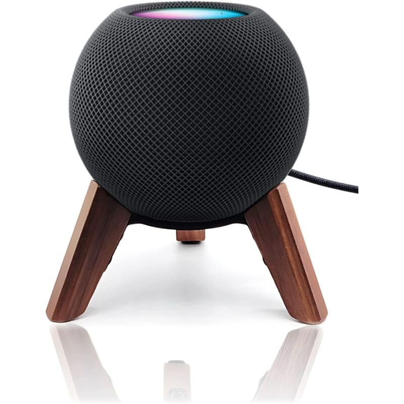Kompatibel mit Apple HomePod Mini Halterung, Tischständer, Holzhalterung mit integriertem Kabelmanagement, Lautsprecher-Zubehörständer (Apple HomePod