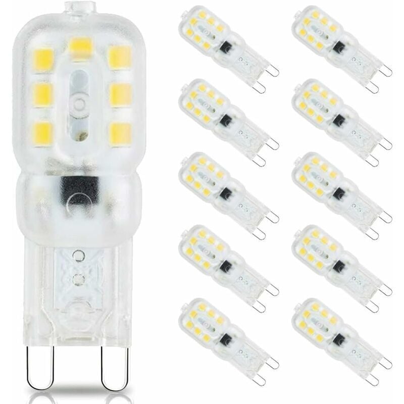 Heguyey - G9-LED-Lampe, 3 w G9-LED-Lampen (entspricht 33 w Halogen-G9-Lampen), LED-G9-Lampen, Kaltweiß 6000 k, flimmerfrei, 360-Grad-Winkel, ac