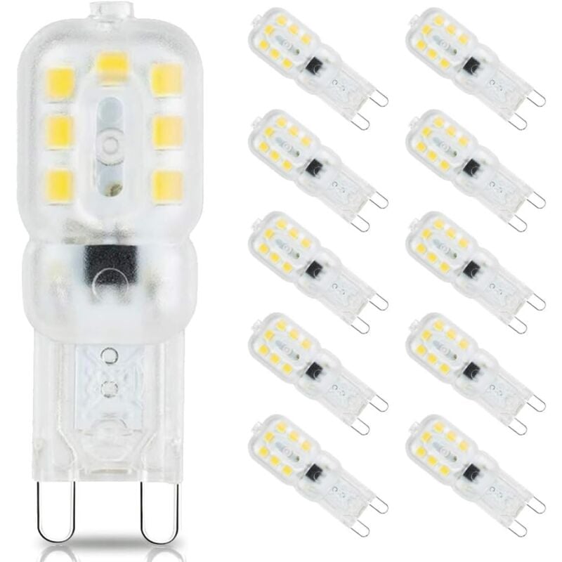 Heguyey - G9-LED-Lampe, 3 w G9-LED-Lampen (entspricht 33 w Halogen-G9-Lampen), LED-G9-Lampen, Kaltweiß 6000 k, flimmerfrei, 360-Grad-Winkel, ac