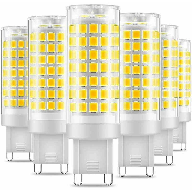 Mumu - G9 LED-Glühbirne, kein Flimmern, 7 w LED-Lampen, kaltweiß, 6000 k, 650 lm, energiesparendes Äquivalent zu 60 w Halogenlicht, 360-Grad-Winkel,