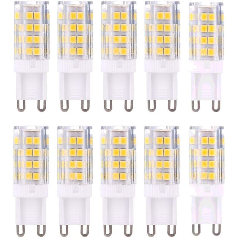 G9 LED-Lampen, Warmweiß 3000 K, 5 W, G9 LED-Glühbirne, entspricht 40 W Halogenlampen, 420 Lumen, nicht dimmbar, 10er-Pack