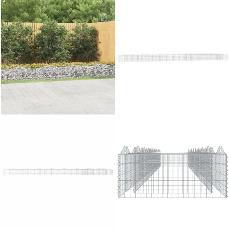 Vidaxl - Gabionen-Hochbeet mit Hochbogen 800x100x50 cm Verzinktes Eisen - Gabionen-Hochbeet - Gartendekoration - Pflanzenkübel - Hochbeet