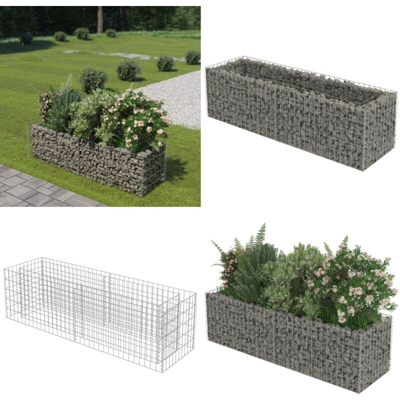 Vidaxl - Gabionen-Hochbeet Verzinkter Stahl 180×50×50 cm - Gabionen-Hochbeet - Gartendekoration - Stahltanks - Blumengarten - Zierpflanzen - Home &
