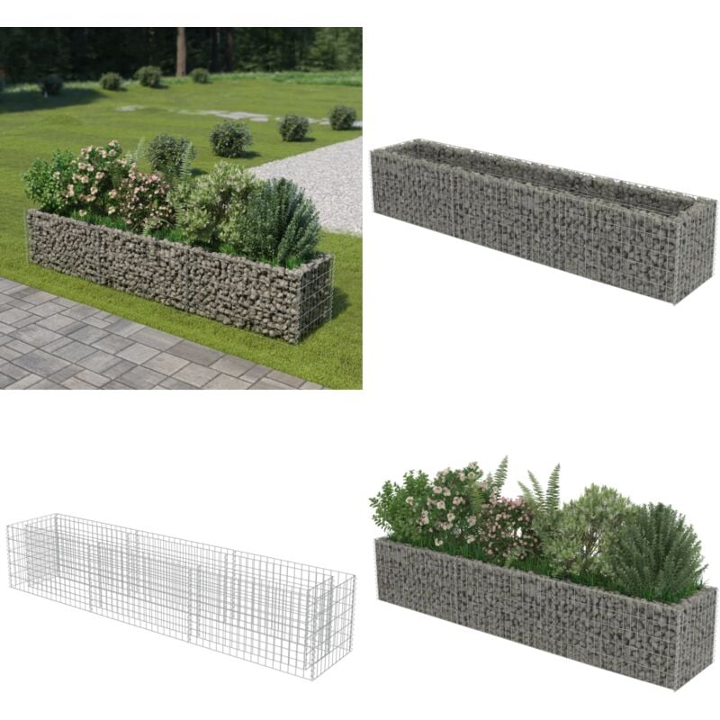 Vidaxl - Gabionen-Hochbeet Verzinkter Stahl 270×50×50 cm - Gabionen-Hochbeet - Gartendekoration - Stahltanks - Blumenerde - Steinaufbewahrung - Home