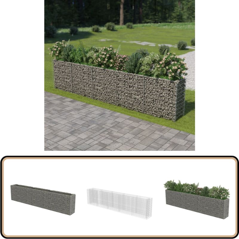 Vidaxl - Gabionen-Hochbeet Verzinkter Stahl 450×50×100 cm - Gabionen-Hochbeet - Gartendekoration - Stahltanks - Blumenerde - Steinaufbewahrung