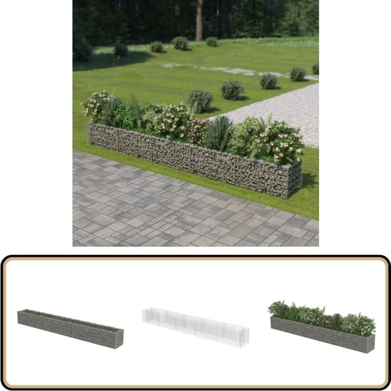Vidaxl - Gabionen-Hochbeet Verzinkter Stahl 450×50×50 cm - Gabionen-Hochbeet - Stahltanks - Gartendekoration - Zierpflanzenbehälter - Pflanzenkübel