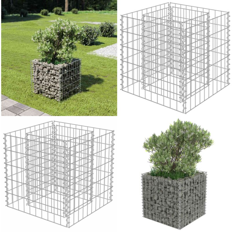 Vidaxl - Gabionen-Hochbeet Verzinkter Stahl 50×50×50 cm - Gabionen-Hochbeet - Stahltank - Gartendekoration - Blumenerde - Steinfüllung - Home & Living