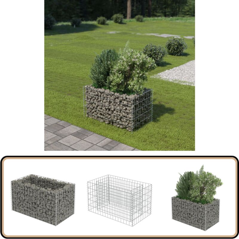 Vidaxl - Gabionen-Hochbeet Verzinkter Stahl 90×50×50 cm - Gabionen-Hochbeet - Gartendekoration - Stahltanks - Blumengarten - Beete