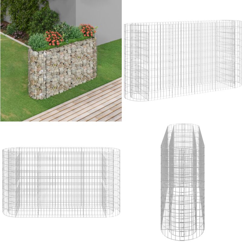 Vidaxl - Gabionen-Hochbeet Verzinktes Eisen 190x50x100 cm - Gabionen-Hochbeet - Eisen-Hochbeet - Gartendeko - Pflanzenkübel - Zierpflanzenbehälter
