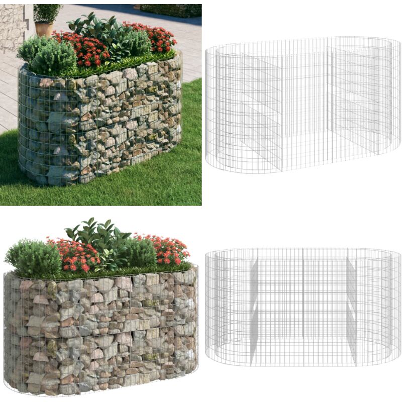 Vidaxl - Gabionen-Hochbeet Verzinktes Eisen 200x100x100 cm - Gabionen-Hochbeet - Eisen-Hochbeet - Gartendekoration - Pflanzenkübel - Ziergarten