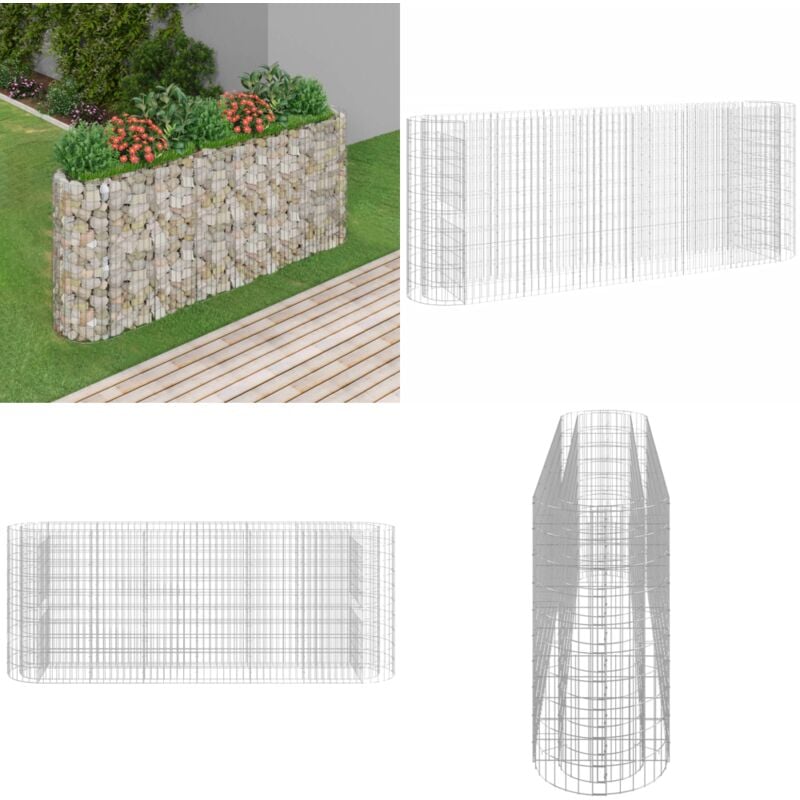 Vidaxl - Gabionen-Hochbeet Verzinktes Eisen 260x50x100 cm - Gabionen-Hochbeet - Eisen-Hochbeet - Gartendekoration - Pflanzenkübel