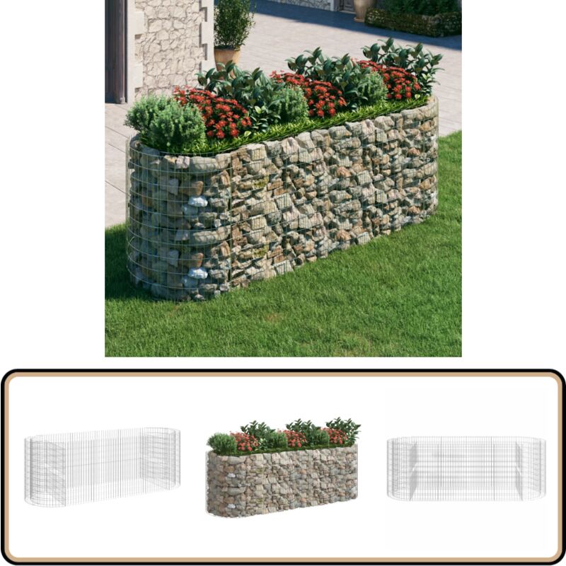 Vidaxl - Gabionen-Hochbeet Verzinktes Eisen 300x100x100 cm - Gabionen-Hochbeet - Eisen-Hochbeet - Gartendekoration - Pflanzenkübel
