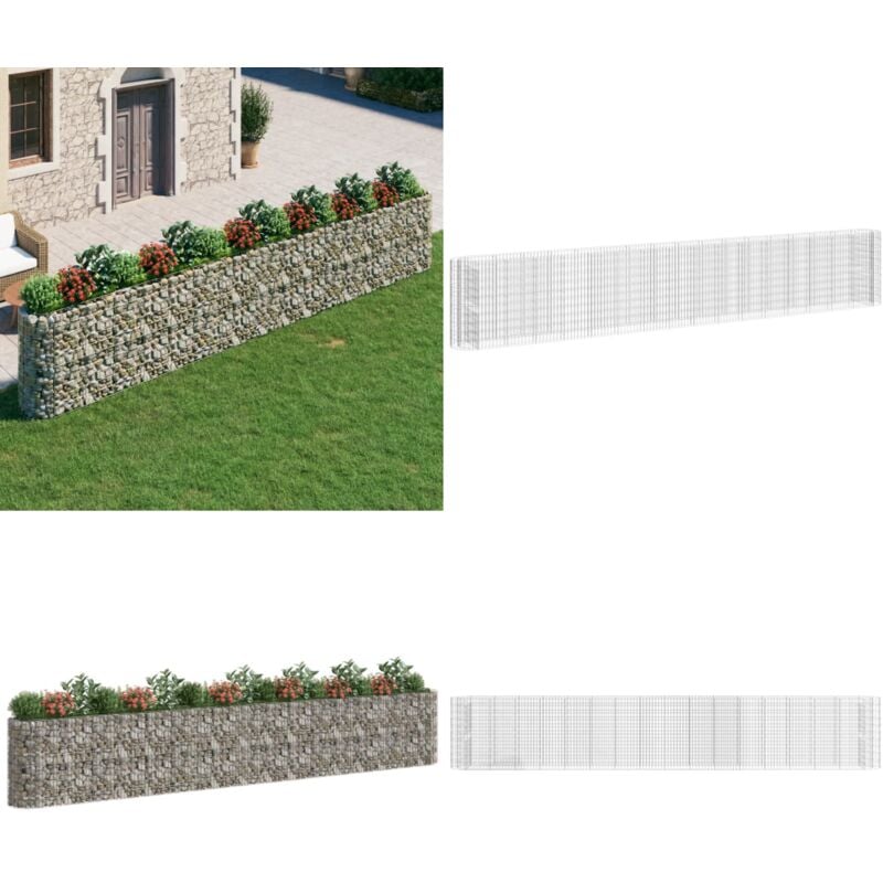 Vidaxl - Gabionen-Hochbeet Verzinktes Eisen 610x50x100 cm - Gabionen-Hochbeet - Eisenhochbeet - Gartendekoration - Pflanzenkübel - Balkonbepflanzung