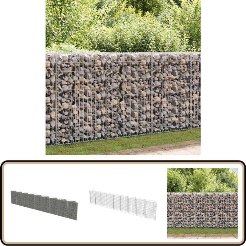 Vidaxl - Gabionenwand Verzinkter Stahl 630×30×100 cm - Gabionenwand - Stahltrennung - Gartenzaun - Ziergarten - Begrünung
