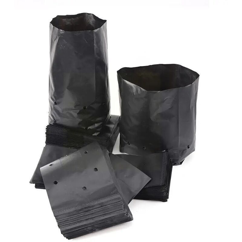 Gabrielle - 100 Stück PE-Kunststoff-Anzuchtbeutel für Pflanzen, Setzlinge, Pflanzbeutel, Töpfe mit atmungsaktiven Löchern für Obst, Gemüse, Blumen,